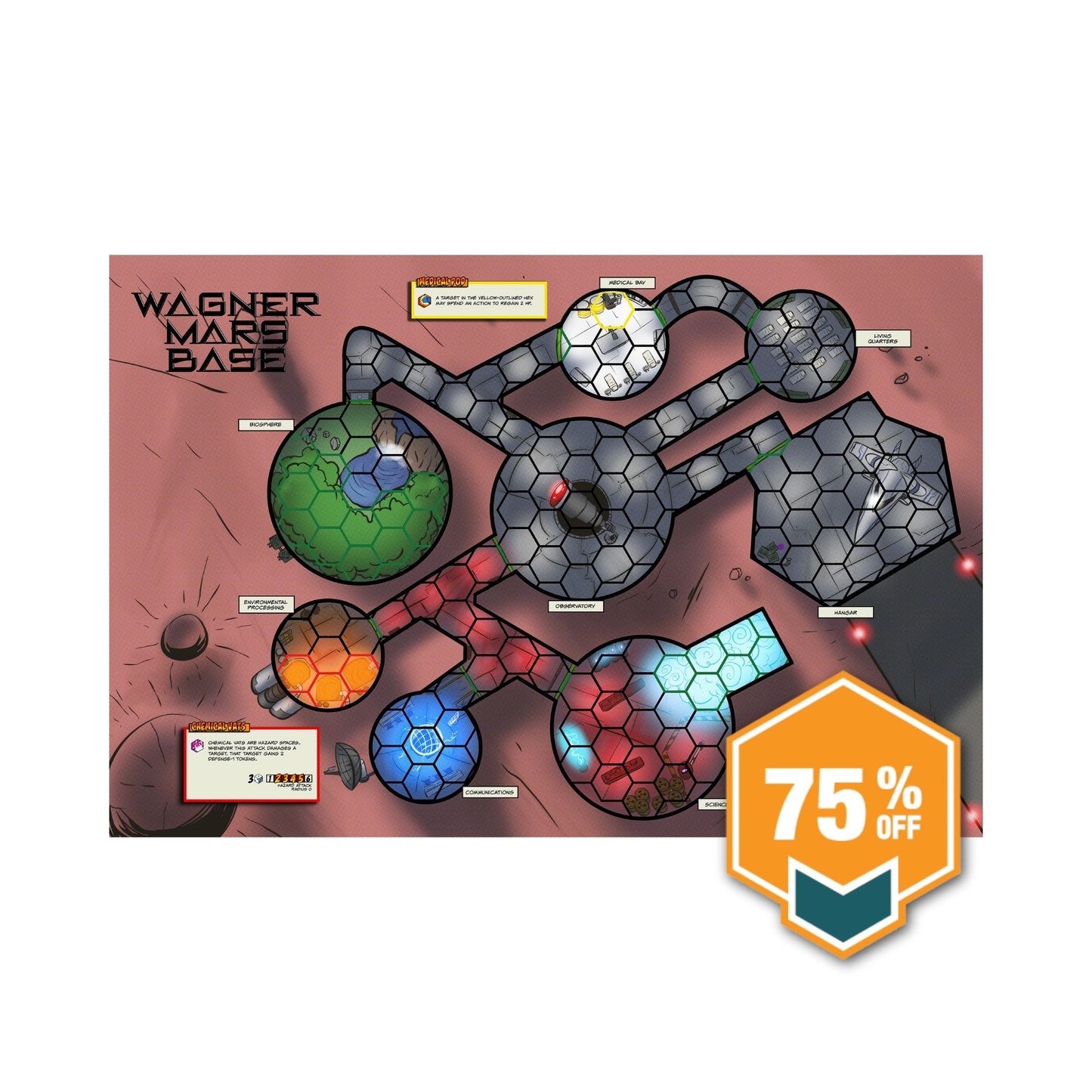 Sentinel Tactics: Wagner Mars Base Playmat